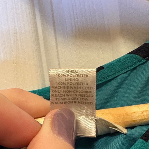 LOFT Teal & Black Sleeveless Midi Dress - Picture 9 of 9